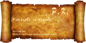 Pattyán Kunó névjegykártya